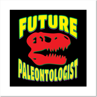 Future Paleontologist T rex Dinosaur Red Skull Posters and Art